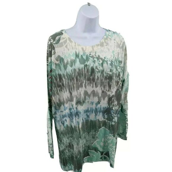 Soft Surroundings Shirt Top Tunic Flower Tie Dye - Picture 4 of 14